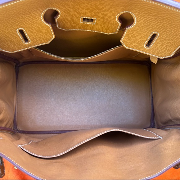 Authentic HERMES BIRKIN 35 natural brown Togo leather gold hardware with charm - Picture 9 of 16